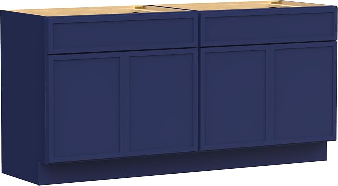 78 Inch Bathroom Vanity Base Only, Double Vanity Cabinet with Soft Closing Door, 2ea 39 inch Cabinet, Without Top,Blue