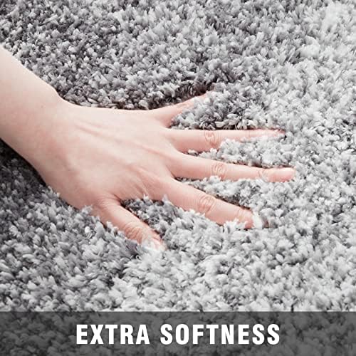 TECHMILLY Super Soft Shaggy Bathroom Rugs, Absorbent Thick Non Slip Microfiber Bath Rugs, Quick Dry Machine Washable Bath Mat for Bathroom Floor, Bathtub and Shower 17"x24"