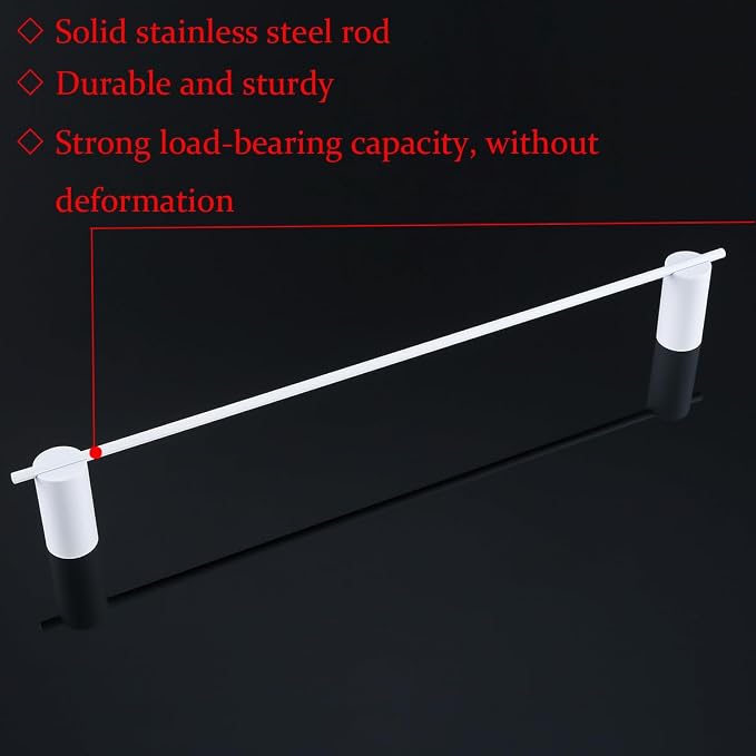 RANDOM Matte White Bathroom Hardware Set 4 Pieces Stainless Steel White Towel Bar Set Includ 18 inch Hand Towel Holder Toilet Paper Holder and 2 Towel Hooks Wall Mounted Bathroom Accessories Kit