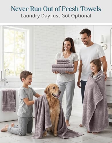 Casa Platino Bath Towel Set Quick Dry 100% Cotton 24 Piece Soft - Platinum