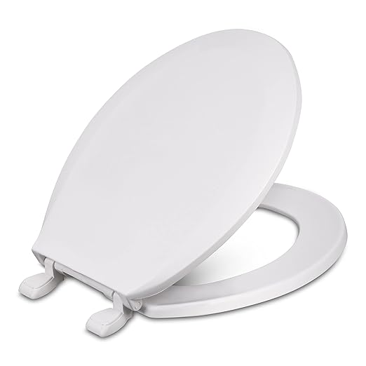 Centoco 1200-301 Round Plastic Toilet Seat, Standard Economy Model, Light Weight Residential, Crane White (Cotton/Bright)