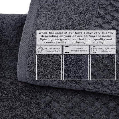 Great Bay Home Bath Towels - 100% Cotton 6 Piece Bath Sheet Set - Diamond Waffle Weave - Absorbent, Durable, Quick-Dry Towels for Bathroom (Stone Blue)