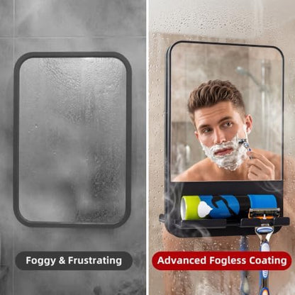 TAILI Shower Mirror Fogless for Shaving,Fogless Mirror Suction Wall Mounted