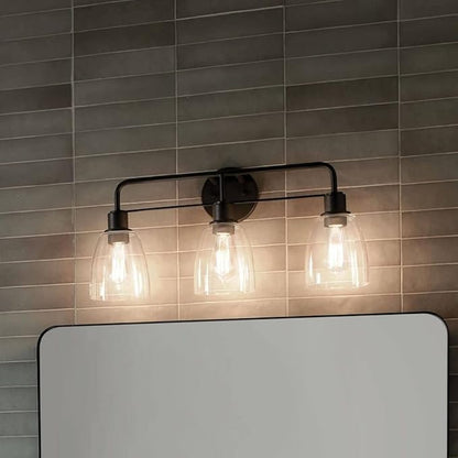 Kichler, Meller 24.25 Inch 3 Light Vanity Light with Clear Glass in Brushed Nickel, 55102NI