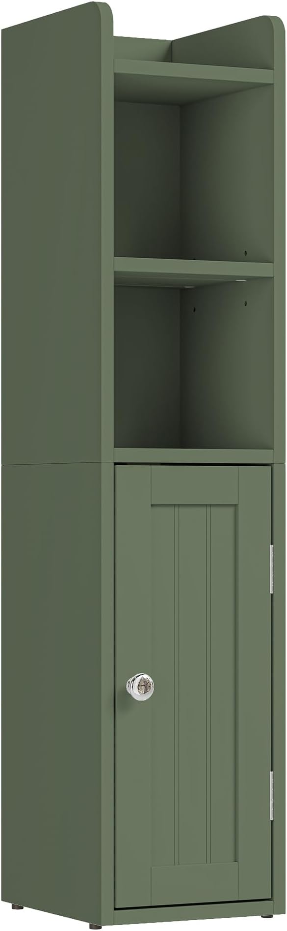 ChooChoo Small Bathroom Storage Cabinet with Adjustable Shelf | 7.1“W * 7.9”D, Corner Floor Cabinet, Narrow Toilet Paper Cabinets, Slim Bathroom Organizers, Small Spaces, Bathroom, Green