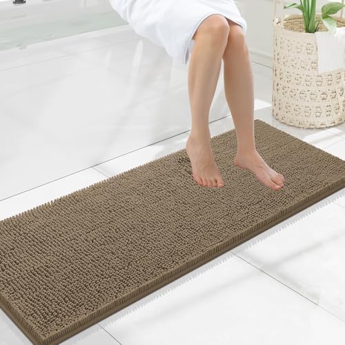Smiry Bathroom Rugs 47X17, Luxury Chenille Extra Soft Absorbent Bath Mat