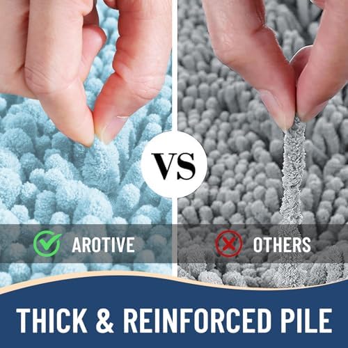 Arotive Bathroom Rugs Mat 36x24, Soft Absorbent Chenille Shaggy Bath Mat
