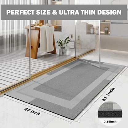 YDKGL Non Slip Bath Mat Long Ultra Thin Bathroom Rugs Runner Fit Under Door