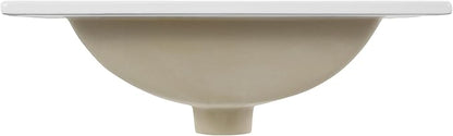 JONATHAN Y SNK1000A Ancillary 3-Hole 20 in. W x 18.25 in. D Classic Contemporary Rectangular Ceramic Single Sink Basin Vanity Top, White