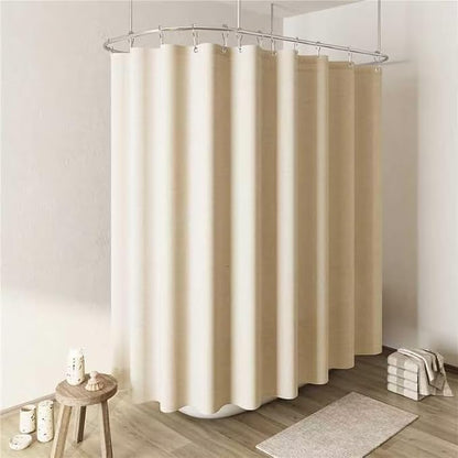 Beige Linen Shower Curtain, Textured Fabric Shower Curtains for Bathroom Modern Farmhouse Neutral Tone Premium Quality Fabric Bohemian Rustic Cottage Country Bathroom Decor, Cream, 108 x 72