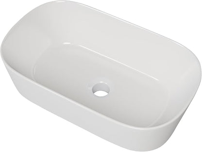 Gerber Cymira 23 in. Oval Vessel Bathroom Sink, Above-Counter Glazed White Fireclay Ceramic Vanity Sink, Modern Transitional Basin Sink Bowl, G0013777