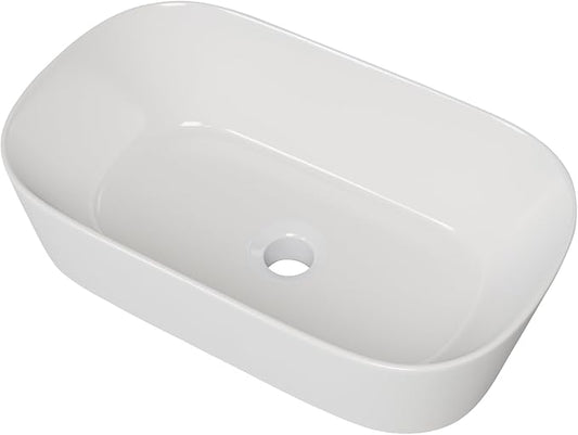 Gerber Cymira 23 in. Oval Vessel Bathroom Sink, Above-Counter Glazed White Fireclay Ceramic Vanity Sink, Modern Transitional Basin Sink Bowl, G0013777