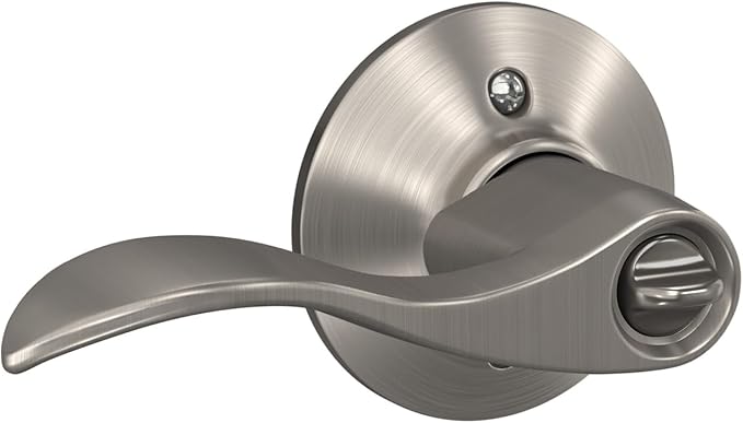Schlage F51A ACC 619 Accent Door Lever, Keyed Entry Lock, Satin Nickel