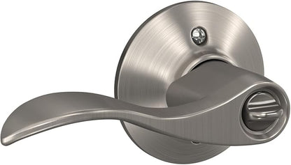 Schlage F51A ACC 619 Accent Door Lever, Keyed Entry Lock, Satin Nickel