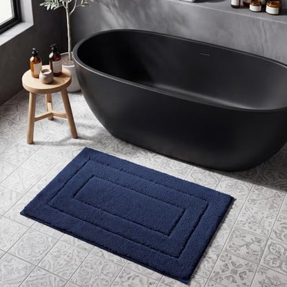 GRANNY SAYS Blue Bathroom Rug 36" x 24", Non-Slip Microfiber Bath Mat
