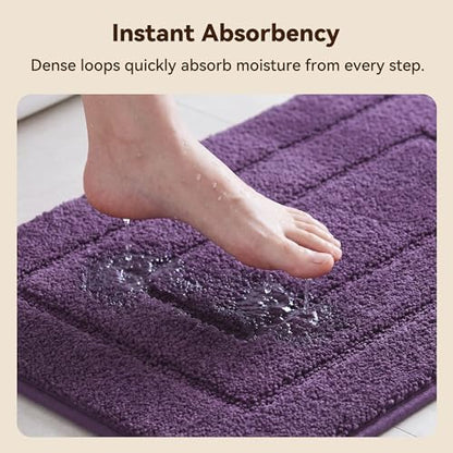GRANNY SAYS Purple Bathroom Rug 36" x 24", Non-Slip Microfiber Bath Mat