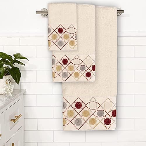 Zahari Home Sedona Modern Bathroom Towel Set - 3 Piece Luxury Towel Set - Beige