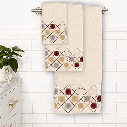 Zahari Home Sedona Modern Bathroom Towel Set - 3 Piece Luxury Towel Set - Beige