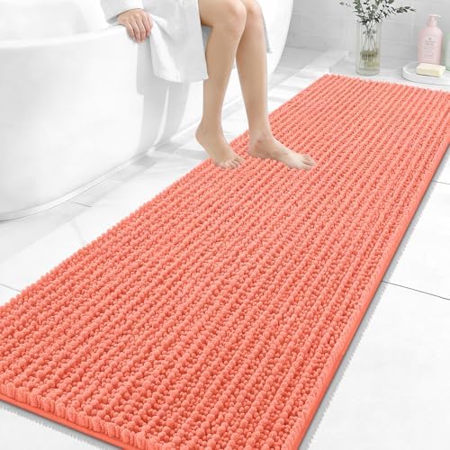 OLANLY Bathroom Runner Rugs 70x24, Thick Soft Absorbent Chenille Bath Rugs