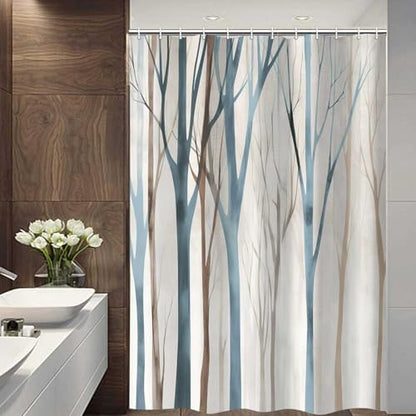 Tree Shower Curtain 47x64 Inch, Modern Minimalist Forest Bathroom Decor