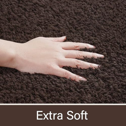 LOCHAS Bathroom Rugs 36x24 Inch, Microfiber Bath Rug Non Slip, Brown