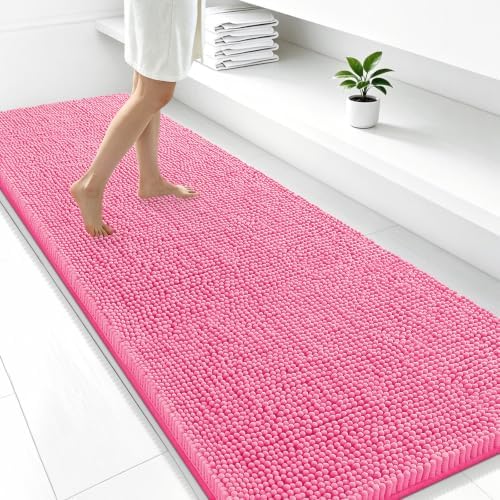 Smiry Bathroom Rugs 59X24, Luxury Chenille Extra Soft Absorbent Bath Mat