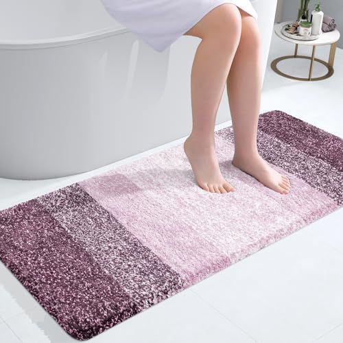 OLANLY Bathroom Runner Rug 47x20, Extra Soft Absorbent Microfiber Bath Rugs