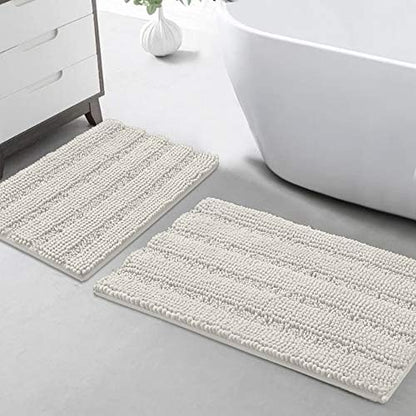 Turquoize Bathroom Rug Set, 2 Piece Soft Absorbent Chenille Bath Rug Set