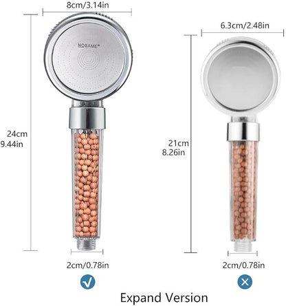 Nosame Handheld Shower Head, Filter Filtration High Pressure Water Saving | Filter Filtration High Pressure Water Saving 3 Mode Function Spray Handheld Showerheads 1.6 GPM for Dry Hair & Skin SPA
