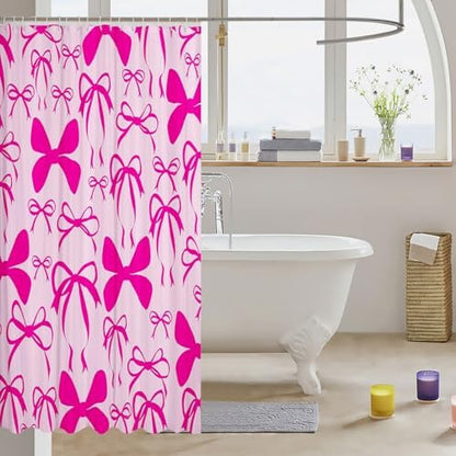 jejeloiu Cute Bowknot Shower Curtain 72"x72" Bathroom