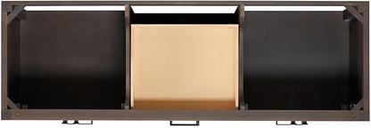 Beckford 66-Inch Brown Oak Double Bathroom Vanity with Sink, 1.5-Inch Edge Italian Carrara Marble Countertop & 4" Backsplash, Soft-Closing Doors & Drawers, Solid Oak Wood Construction