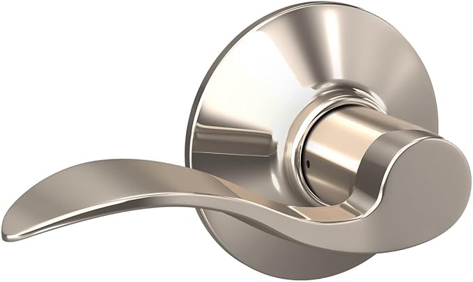 SCHLAGE Accent Lever Hall and Closet Lock in Polished Nickel - F10 ACC 618
