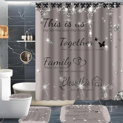 CHICTIE Decorative Shower Curtain Hooks, Bow Knot Shower Curtain Rings Hooks for Bathroom Baby Kids Room Rustproof Shower Hooks (Black)