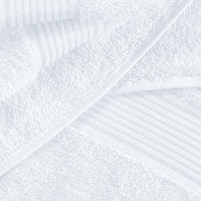 Belizzi Home Ultra Soft 6 Pack Cotton Towel Set, Contains 2 Bath Towels 28x55 inch, 2 Hand Towels 16x24 inch & 2 Wash Coths 12x12 inch, Ideal Everyday use, Compact & Lightweight - White