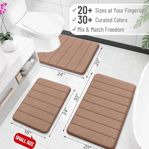OLANLY Memory Foam Long Bathroom Rugs Runner 47x20, Super Soft Absorbent