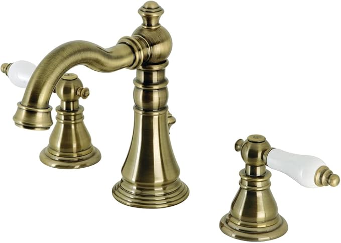 Fauceture FSC19733APL American Patriot Widespread Bathroom Faucet with Brass Pop-Up, Antique Brass