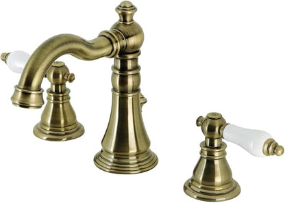 Fauceture FSC19733APL American Patriot Widespread Bathroom Faucet with Brass Pop-Up, Antique Brass
