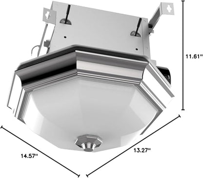 Good Housekeeping (80213) Athens 80 CFM 2.0 Sones Decorative Bathroom Ventilation Exhaust Fan with Light (LED Bulbs Included)