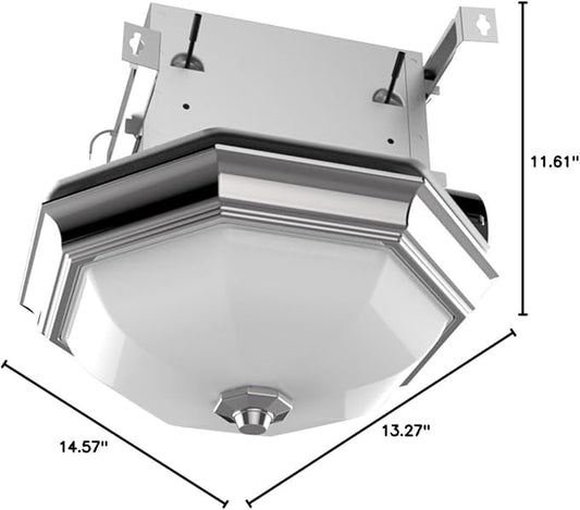 Good Housekeeping (80213) Athens 80 CFM 2.0 Sones Decorative Bathroom Ventilation Exhaust Fan with Light (LED Bulbs Included)