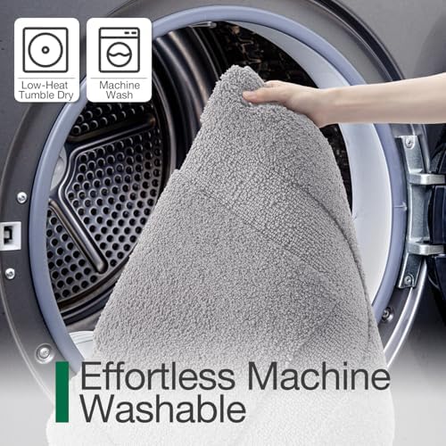 LUMI Large Bathroom Rugs Soft Absorbent, Non Slip Bath Mat 24x43, Grey