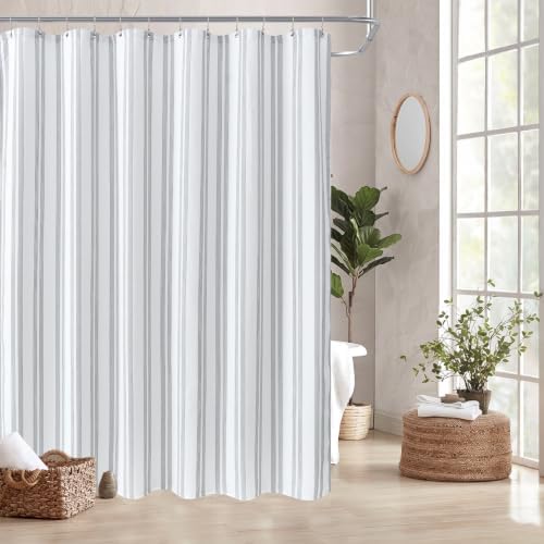 ORTIGIA 3 in 1 Waterproof Shower Curtain PEVA Liner Set 72x72 Inch,Grey