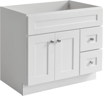 Design House Brookings Bathroom Vanity, 36", White | Adjustable Hinges, Freestanding, Contemporary/Modern, Wood, Bath, 586958