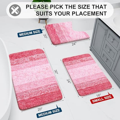 Arotive Microfiber Bathroom Rugs, Shaggy Soft Absorbent Bath Rug, 24x16
