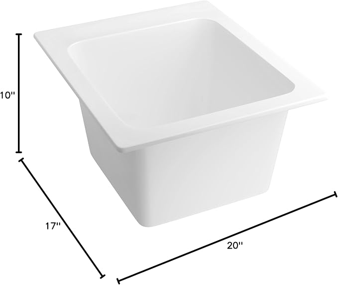 PROFLO PFLT1720D 20" Drop In Single Basin SMC Laundry Sink - White