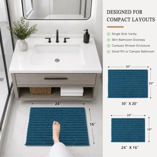 Arotive Bathroom Rugs Mat 24x16, Soft Absorbent Chenille Shaggy Bath Mat