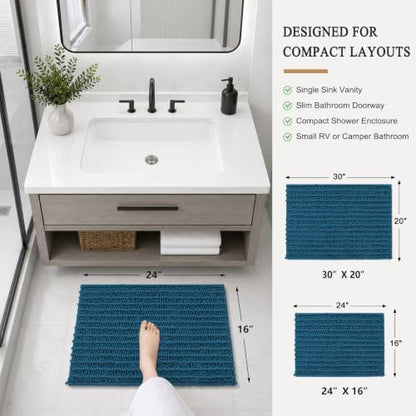 Arotive Bathroom Rugs Mat 24x16, Soft Absorbent Chenille Shaggy Bath Mat