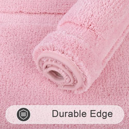 SHACOS Soft Microfiber Pink Bathroom Rugs Sets 2 Pieces 32x20 inch