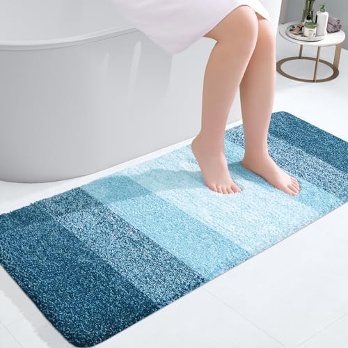 OLANLY Bathroom Runner Rug 47x20, Extra Soft Absorbent Microfiber Bath Rugs