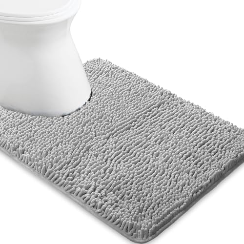 Yeaban Toilet Rugs U-Shape 20"x24", Gray