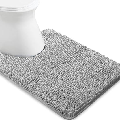 Yeaban Toilet Rugs U-Shape 20"x24", Gray